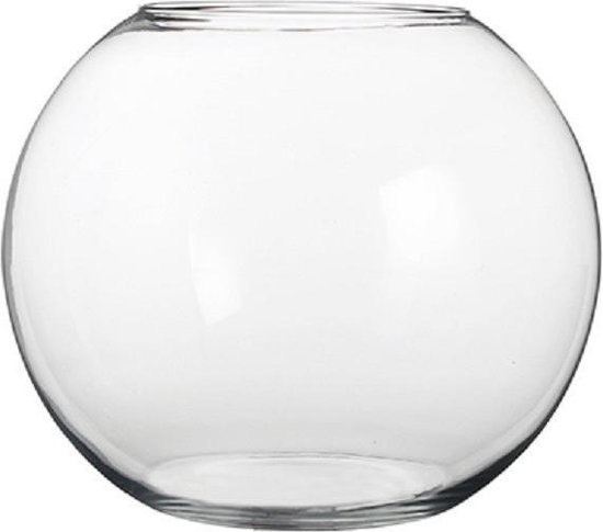 Glazen bol bloemenvaas 20 x 25 cm - transparant - vazen / kom vaas -  Bolvazen -... | bol.com
