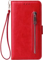 Shop4 - Samsung Galaxy S10 Lite Hoesje - Wallet Case Cabello met Ritssluiting Rood