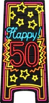 Warning Sign Hoera 50 Jaar Neon 62,5cm