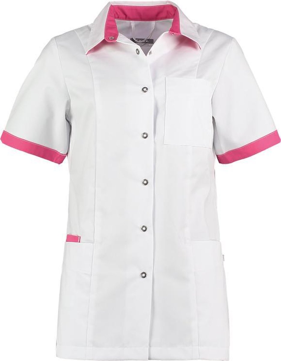 Haen / Ballyclare Dames Zorgjas Fijke- Wit / Shocking Pink - Maat 3XL