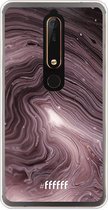 Nokia 6 (2018) Hoesje Transparant TPU Case - Purple Marble #ffffff