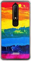 Nokia 6 (2018) Hoesje Transparant TPU Case - Rainbow Canvas #ffffff