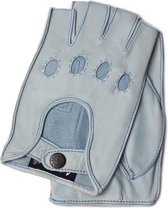 Leren autohandschoenen dames met halve vingers model Las Vegas Color: Angel falls, Size: 7