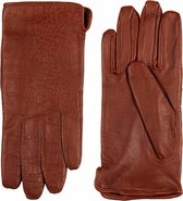 Leren handschoenen dames met krokodillen print model Facha Color: Rust, Size: 7.5