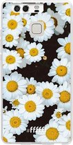 Huawei P9 Hoesje Transparant TPU Case - Daisies #ffffff