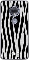 Motorola Moto G7 Hoesje Transparant TPU Case - Zebra Print #ffffff