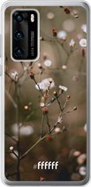 Huawei P40 Hoesje Transparant TPU Case - Flower Buds #ffffff