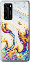 Huawei P40 Hoesje Transparant TPU Case - Bubble Texture #ffffff