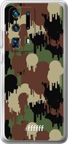 Huawei P40 Pro+ Hoesje Transparant TPU Case - Graffiti Camouflage #ffffff