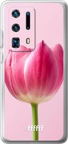 Huawei P40 Pro+ Hoesje Transparant TPU Case - Pink Tulip #ffffff