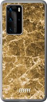 Huawei P40 Pro Hoesje Transparant TPU Case - Gold Marble #ffffff