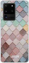 Samsung Galaxy S20 Ultra Hoesje Transparant TPU Case - Colour Tiles #ffffff