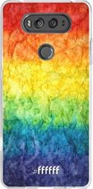 LG V20 Hoesje Transparant TPU Case - Rainbow Veins #ffffff