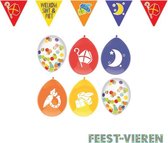 Welkom Sint & Piet vlaggenlijn en 6 luxe Sinterklaas ballonnen