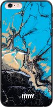 iPhone 6s Plus Hoesje TPU Case - Blue meets Dark Marble #ffffff