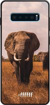 Samsung Galaxy S10 Plus Hoesje TPU Case - Elephants #ffffff