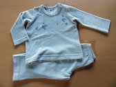 Petit Bateau - Pyjama - Velour - Blauw hartjes - Meisje -  2 jaar 86