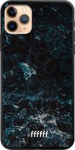 iPhone 11 Pro Max Hoesje TPU Case - Dark Blue Marble #ffffff