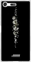 Sony Xperia XZ Premium Hoesje Transparant TPU Case - White flowers in the dark #ffffff