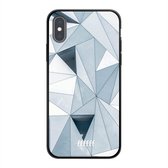 iPhone Xs Hoesje TPU Case - Mirrored Polygon #ffffff