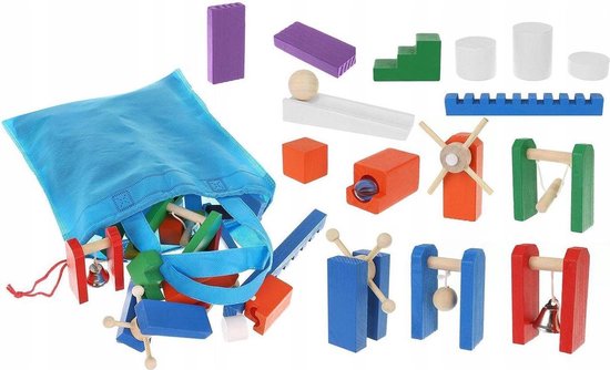 Thumbnail van een extra afbeelding van het spel Mega XL Dominostenen Set Hout - 407 Delig - Diverse kleuren - Met Bewaartas - Voor jong en oud - Vloerspel - Tijdverdrijf - Speelgoed - Alle leeftijden - Voor het hele gezin - Lachen - Klassiek spel - Teamspel - Gezelschapsspel