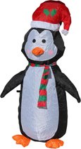 Opblaasbare kerstpinguïn met ledverlichting en transformator - 120 cm hoog