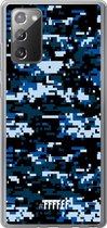 Samsung Galaxy Note 20 Hoesje Transparant TPU Case - Navy Camouflage #ffffff