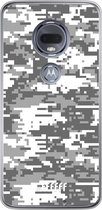 Motorola Moto G7 Hoesje Transparant TPU Case - Snow Camouflage #ffffff
