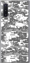 Samsung Galaxy Note 10 Hoesje Transparant TPU Case - Snow Camouflage #ffffff