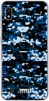 Samsung Galaxy A10 Hoesje Transparant TPU Case - Navy Camouflage #ffffff