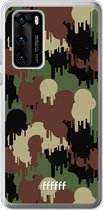 Huawei P40 Hoesje Transparant TPU Case - Graffiti Camouflage #ffffff
