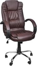 Malatec ECO Cuir - Chaise de bureau pivotante Inclinable - Brun Chrome / Zwart 8985 - Roues en caoutchouc