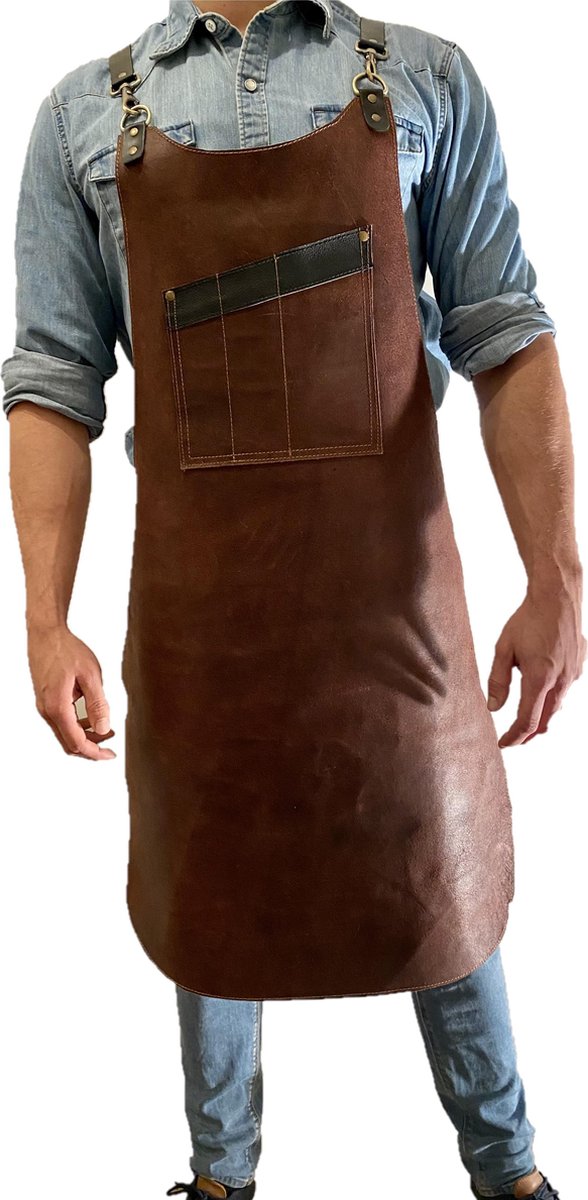 Handgemaakt BBQ Schort - Leren Schort Schort - luxe leren schort - Barbecueschort - Lederen Schort