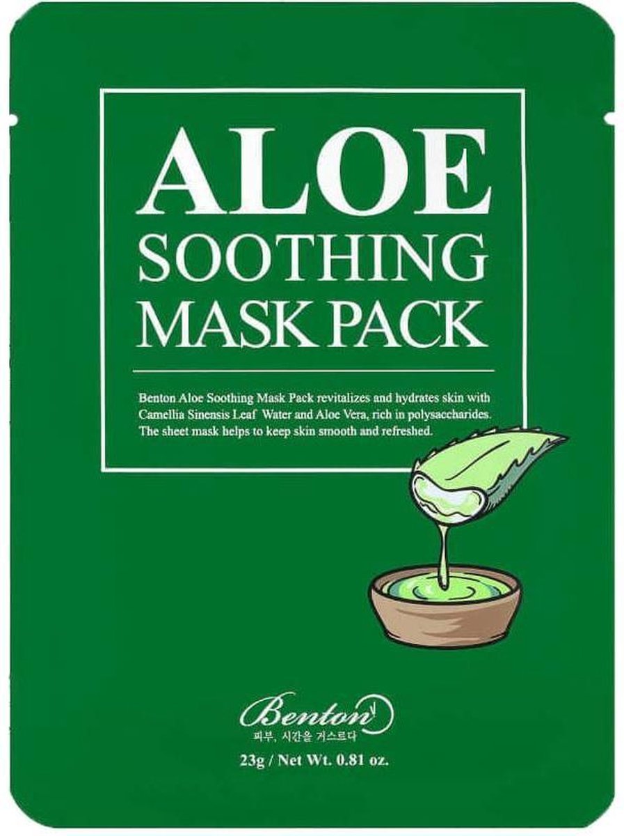 Benton Aloe Soothing Mask Pack - Gezichtsmasker - 28 g - 1 stuk
