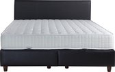 Kofferbed incl. Matras 140x200 - ZWART LEDERLOOK/KUNSTLEDER