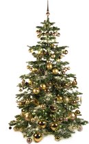 Xmasdeco - Luxe Nordmann kunstkerstboom goud mocca 210cm