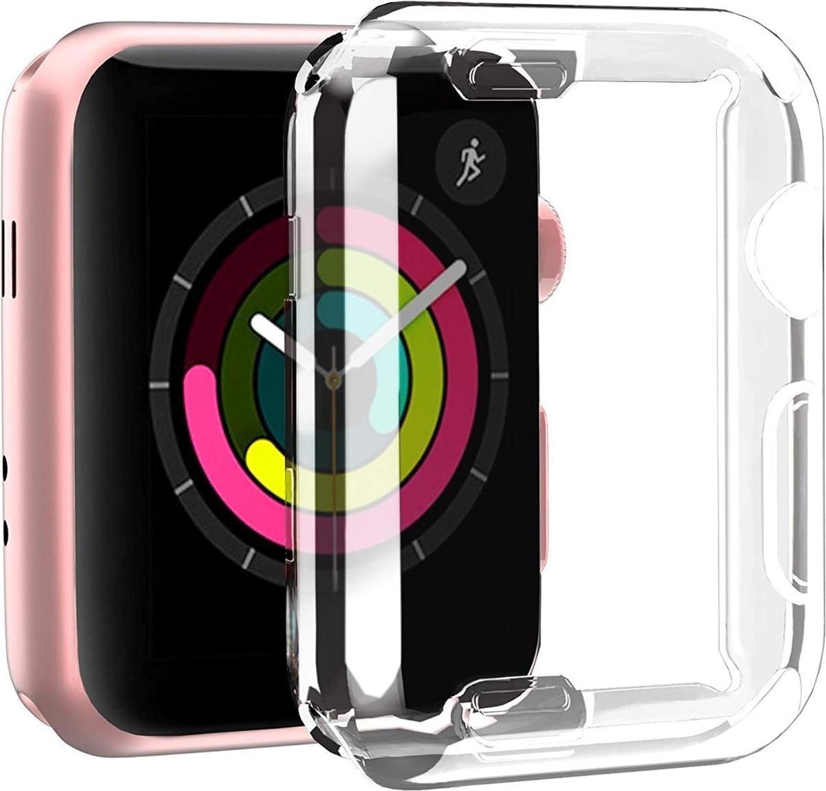 Screenprotector + Hoesje geschikt voor Apple Watch Series 6 44 mm - Volledige 360 Graden Bescherming - iCall