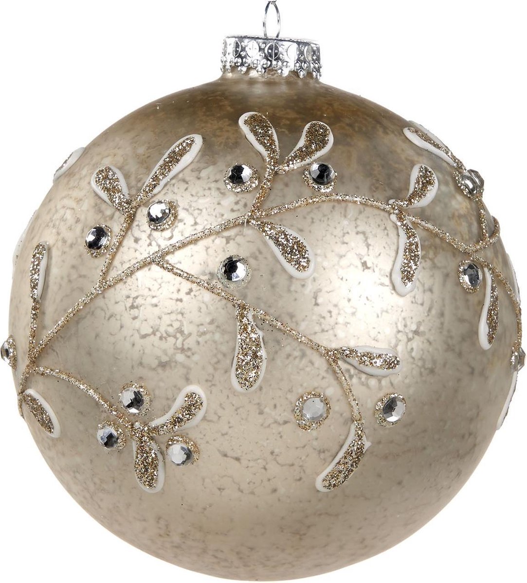 Goodwill Kerstbal Jewel Briljant Beige-Zilver D 12 cm