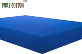 Hoeslaken 200x200 - tot (35cm) - Boxspring en Waterbed - Katoen - Lange Levensduur - Blauw