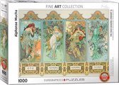 Eurographics puzzel Four Seasons - Alphonse Mucha - 1000 stukjes