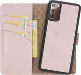 Bouletta geschikt voor Samsung Note 20 Uitneembare leder hoesje - Nude Pink