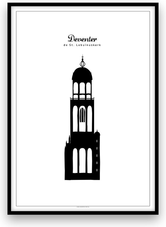 Deventer stadposter - Zwart-wit