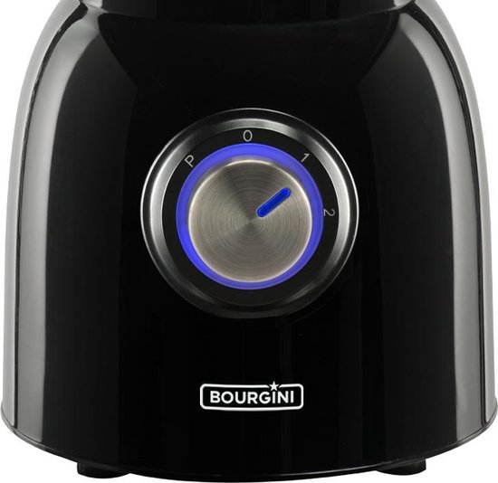 Bourgini Nostalgic Blender Black 1.5L - Glazen kan - Zwart - Ijscrusher - Mixer - 600 Watt van Bourgini — afbeelding 3