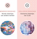 Comparaison : les strass ronds donnent moins de couverture, les strass carrés de S.old donnent une couverture complète.
