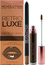 Makeup Revolution Metallic Lip Contour Kit - Sovereign - Lipstick & Pencil Set