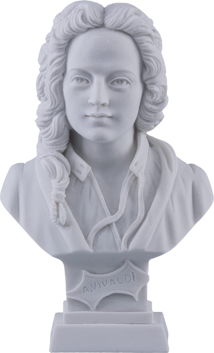 Music Gifts - Albast borstbeeld Vivaldi - 11 cm