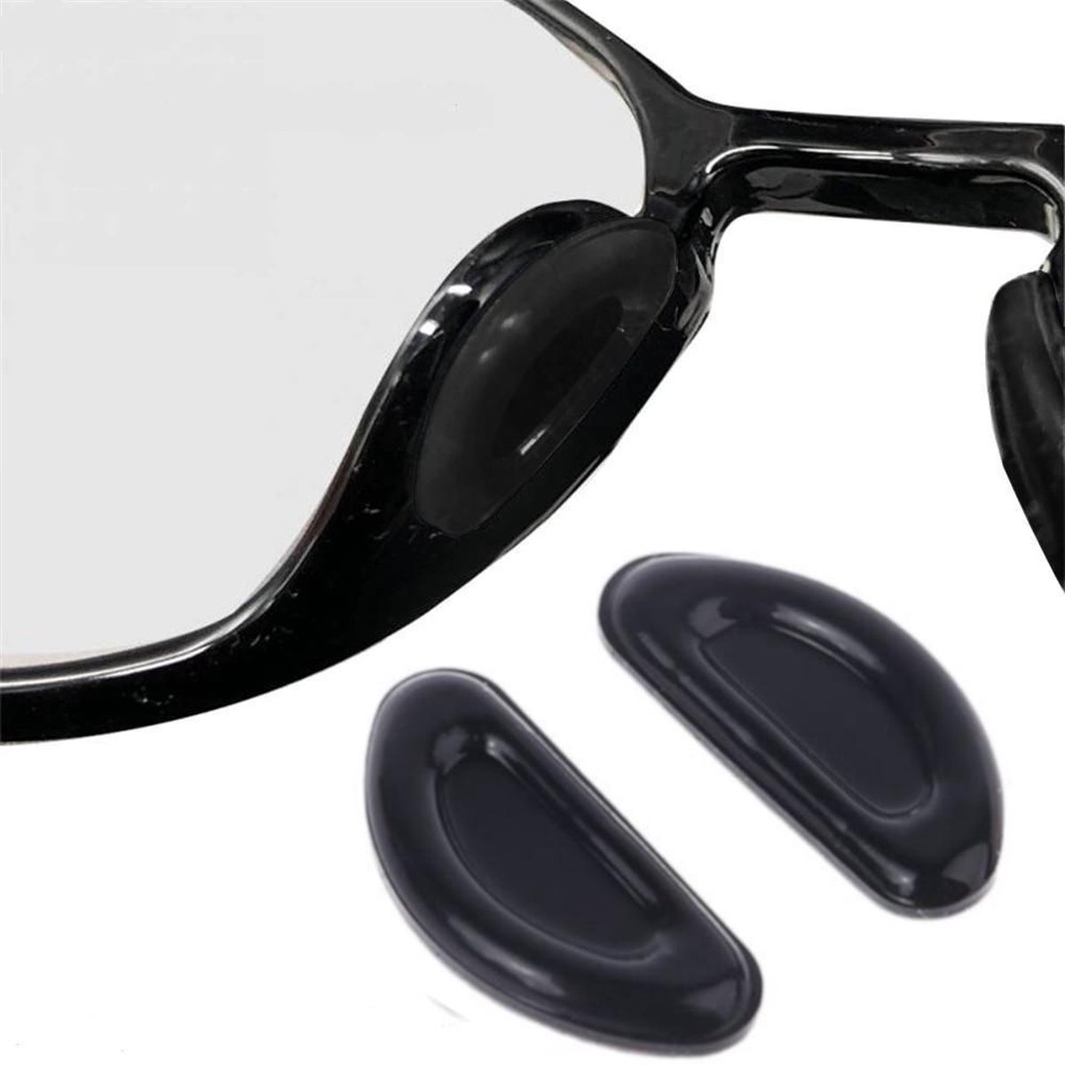 GEAR 3000® Zelfklevende neuspads bril - zonnebril - siliconen - anti-slip - 4 stuks - zwart - GEAR3000
