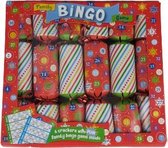 Kerst Bingo spel voor de familie in party crackers - Multicolor - Karton - Set van 6