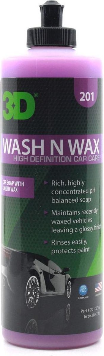 3D PRODUCTS - Wash N Wax - 16 oz / 473 ml Flacon