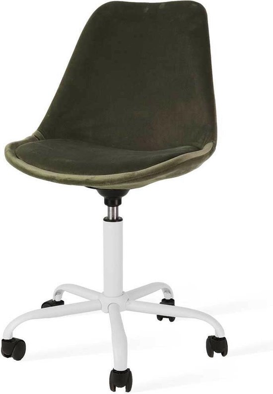 Aylin velvet bureaustoel - Met wielen - Groen - velvet stoel - stoel  wieltjes -... | bol.com